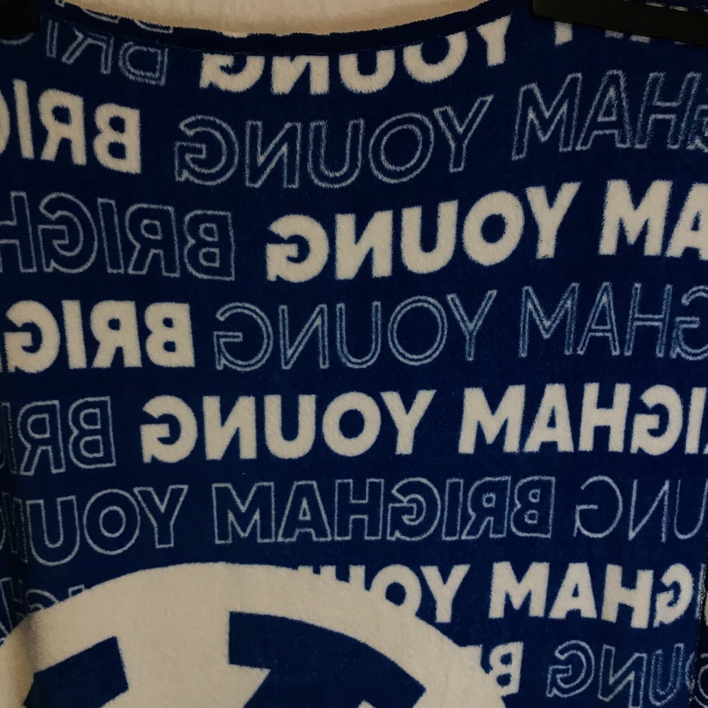 Logo Brands Brigham Young University BYU Cougars Polyester Blue Throw Blanket - Picture 13 of 16